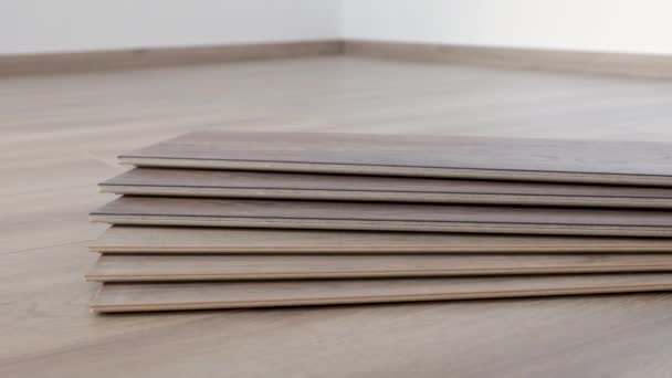 Wooden Floor Samples Laminate Timber Laminate Flooring — Wideo stockowe