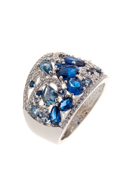 Diamond Ring Isolated Beautiful Ring Gemstones — Stock Photo, Image