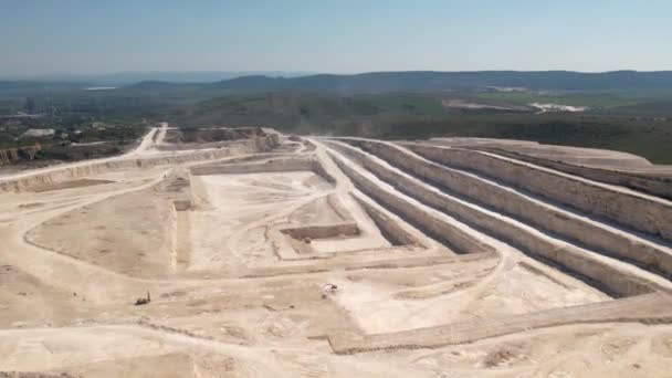 Aerial View Opencast Mining Quarry Stone Quarry — Stockvideo