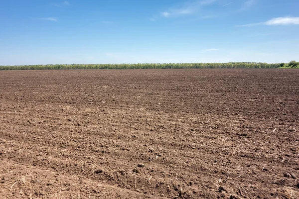 sürülmüş alana ve mavi gökyüzü
