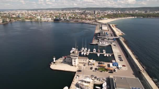 Varna Capitala Maritimă Bulgariei Frumos Peisaj Urban Peste Orașul Varna — Videoclip de stoc