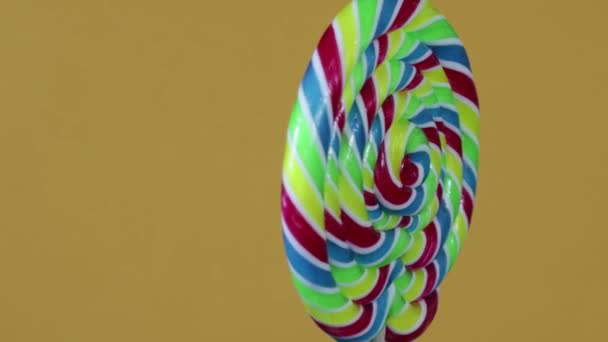 Süßigkeiten Lutscher Aus Nächster Nähe Rotierend — Stockvideo
