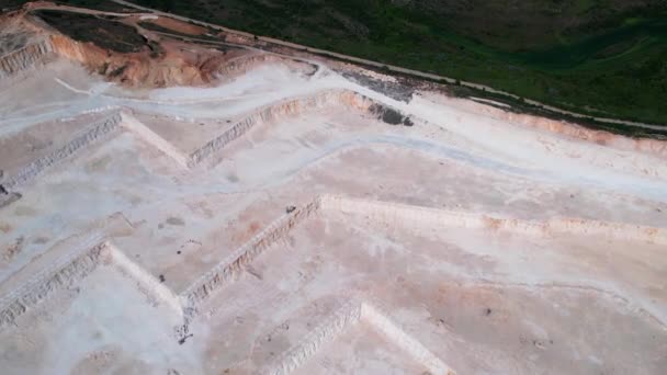 Aerial View Opencast Mining Quarry Stone Quarry — Stockvideo