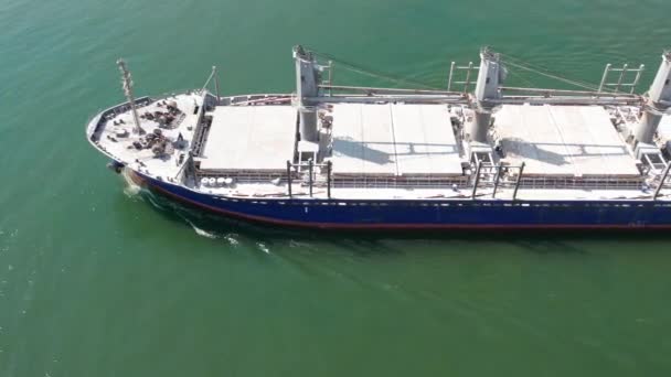 Aerial View Rdry Cargo Ship Floats Ship Logistic Transportation Business — Stok video