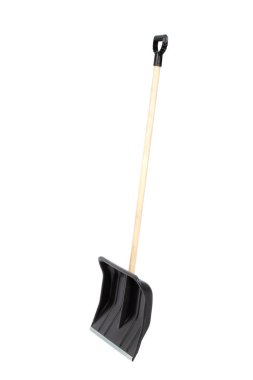 Black snow shovel, isolated on white
