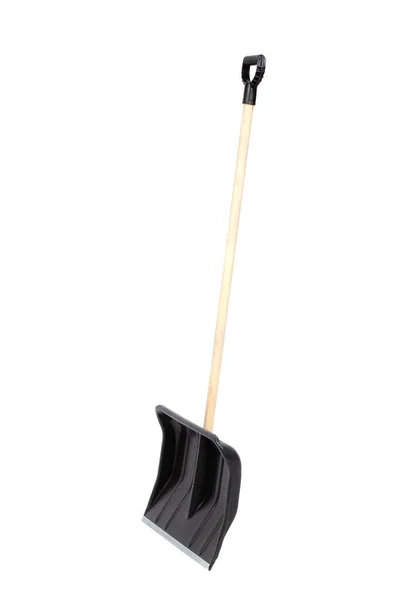 Black Snow Shovel Isolated White — Stock Photo, Image