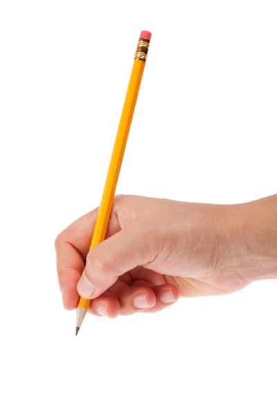 Bleistift Der Hand Isoliert Auf Weißem Hintergrund lizenzfreie Stockbilder