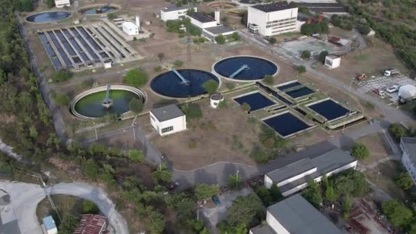 Прибирання Будівлі Очищення Стічних Вод Завод Очищення Стічних Вод — стокове відео