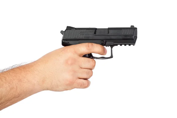 Pistola Mano Aislada Sobre Fondo Blanco — Foto de Stock