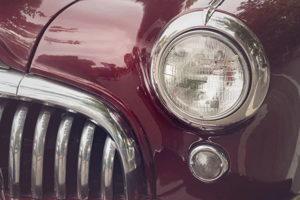 Detalj Vintage Bil Närbild Strålkastare Retro Klassiska Bil Vintage Effekt — Stockfoto