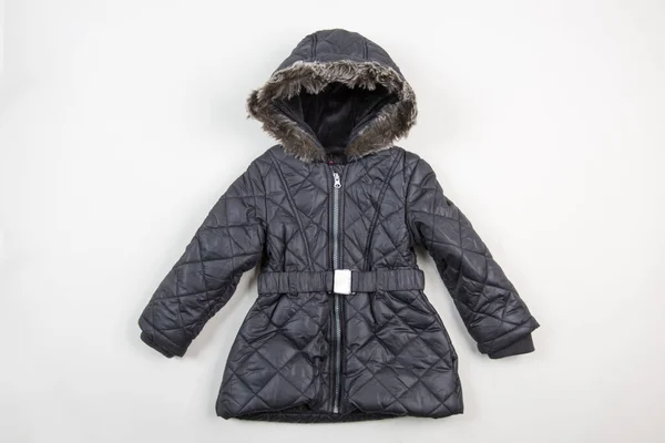 Women\'s black hooded warm, winter jacket