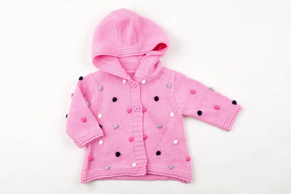 Cute Knitted Vest Children Pink Vest — Stock Photo, Image