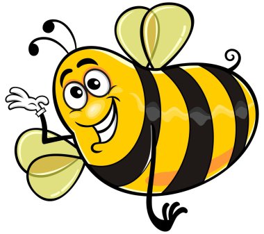 karikatür sarı arı