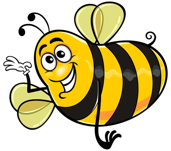 만화 노란 꿀벌 — 스톡 벡터