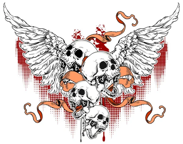 Angels skull Stock Vector
