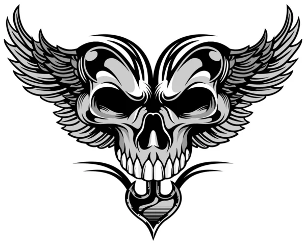Skull and wings Royalty Free Stock Illustrations