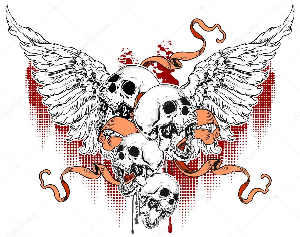 Angels skull Stock Vector Image by ©guntariana 40334653