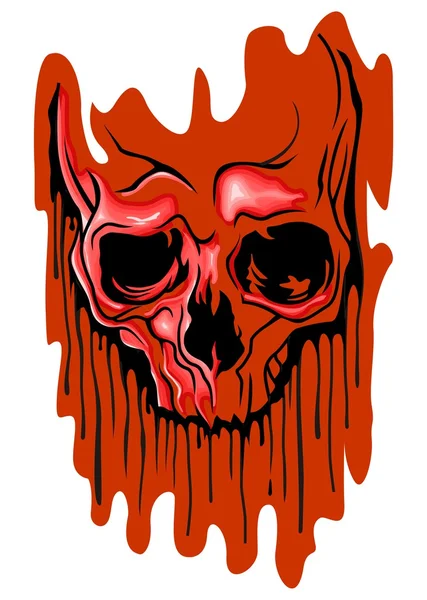 Skull on bloodstain — Stock Vector