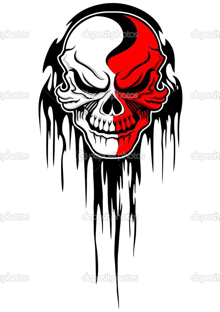 Red white skull