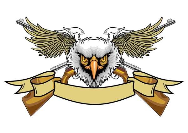 Eagle en geweren — Stockvector