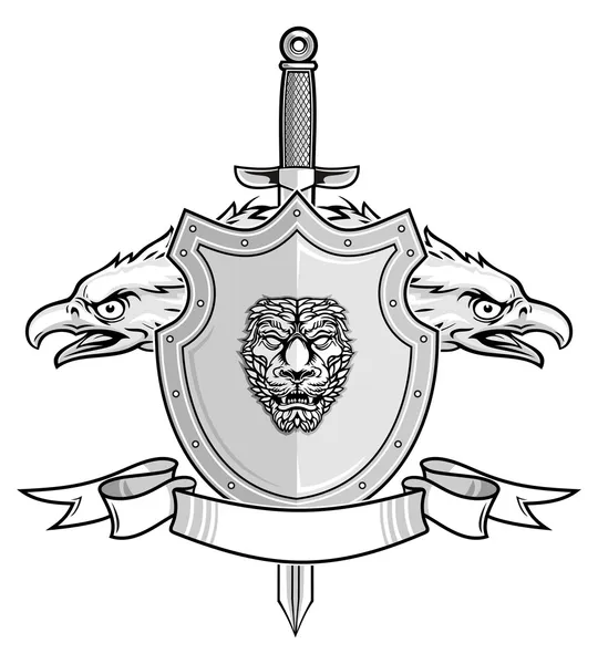 Escudo de caballero — Vector de stock