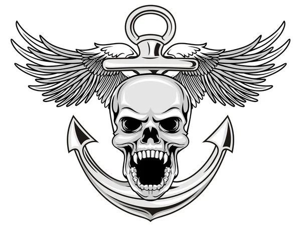 Navy skull — Stock Vector