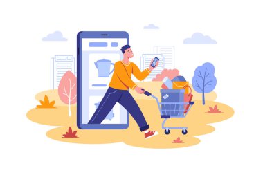 Adam uzaktan alışveriş yapmış.