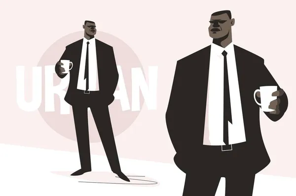 Urban afroman i kostym — Stock vektor