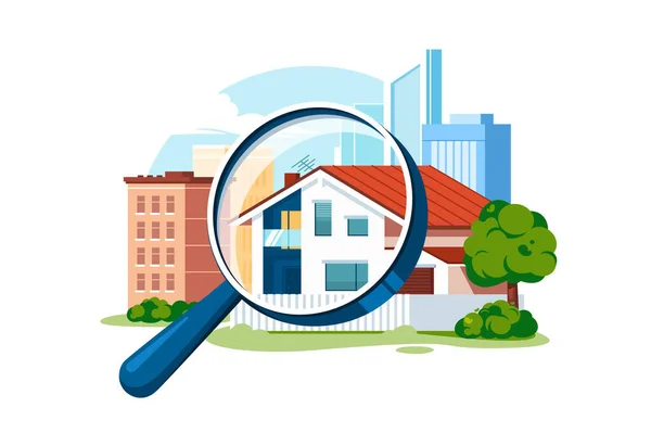 Search for real estate or place for living — Stock Vector