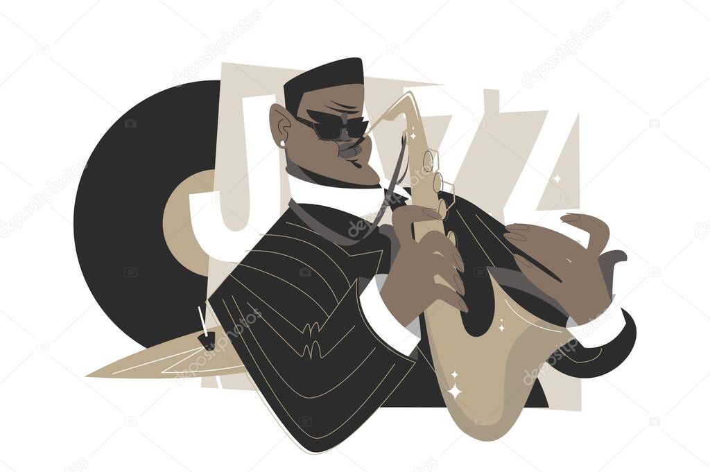 Jazz saxophone man player