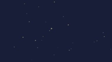 Yıldız animasyonu. Gece gökyüzü. Çizgi film.