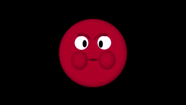 Animação Redonda Vermelho Desenho Animado Bolha Emoticon Explode Com Raiva — Vídeo de Stock