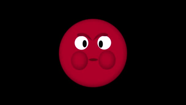 Animation round red cartoon bubble emoticon explodes with anger, for social networks Facebook Instagram chat comment reaction, icon template angry character message