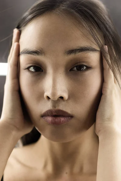 Retrato Mujer Asiática Atractiva Ensayos Modelo — Foto de Stock