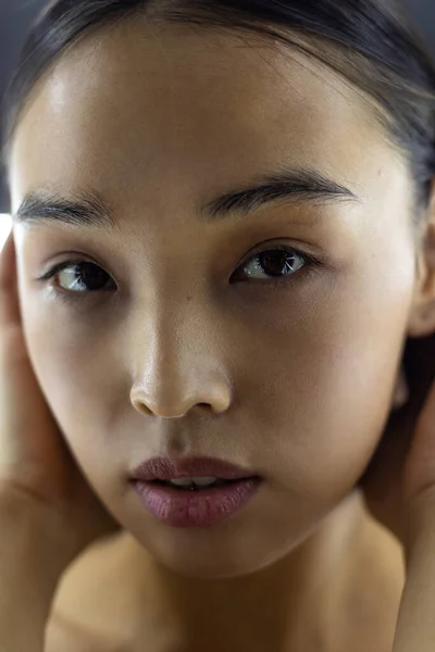 Портрет Привабливої Азійської Жінки Модельні Тести — стокове фото