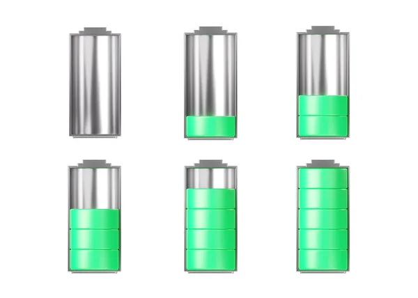 Batteri Ikon Elektrisk Full Låg Och Tom Kapacitet Energilagring Effekt — Stockfoto