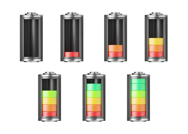 Batterij Pictogram Niveau Leeg Lage Lege Capaciteit Energie Opslag Power — Stockfoto