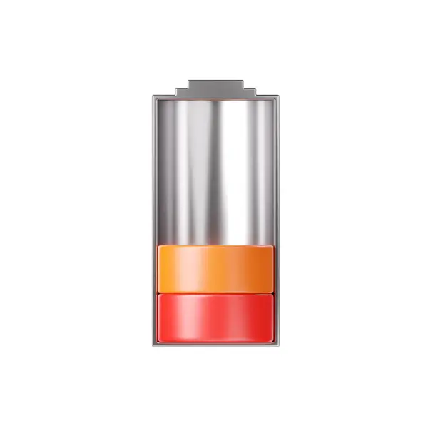 Batterij Pictogram Laag Niveau Capaciteit Energiebelasting Power Charge Indicator Lithium — Stockfoto