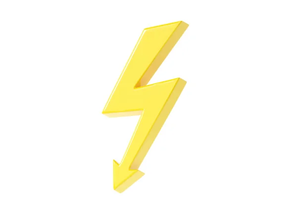 Lightning Icon Render Puissance Tonnerre Énergie Éclair Rapide Flash Électrique — Photo