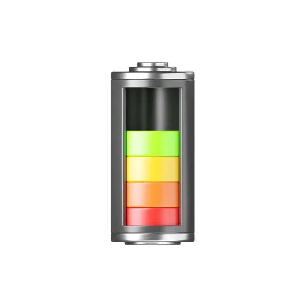 Ikona Baterii Pełna Pojemność Magazynowanie Energii Szkła Znak Ładunku Element — Zdjęcie stockowe