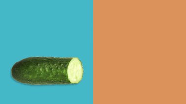 Motion animation. Concept cucumber manipulation.