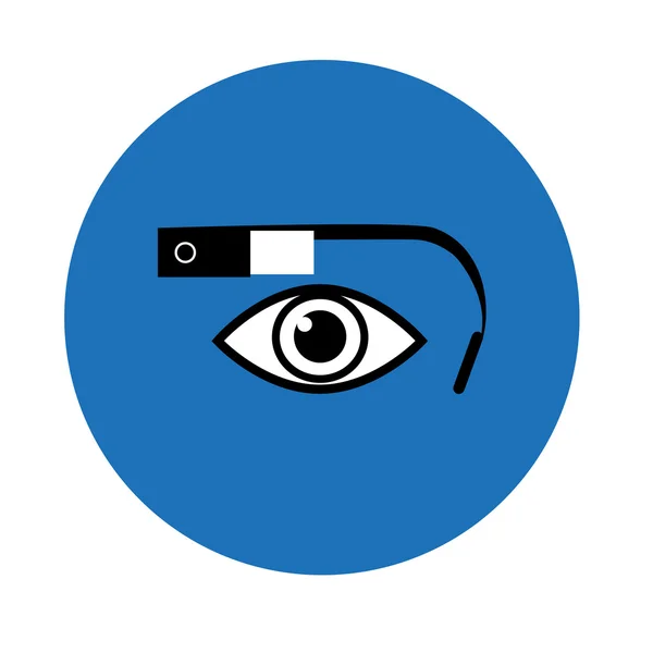 Google glass icon blue circle — Stock Vector