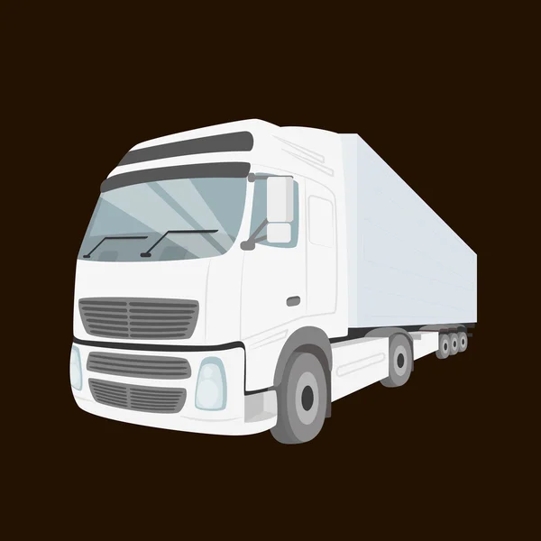 Beyaz kamyon izole — Stok Vektör