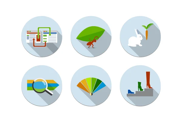 Conjunto de ícones de ilustração vetorial moderno de design plano —  Vetores de Stock