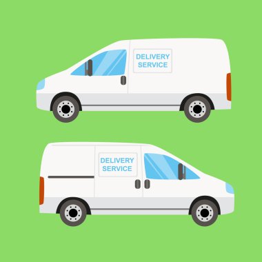 White delivery van twice clipart