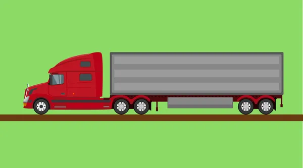 İzole kırmızı Amerikan kamyon — Stok Vektör