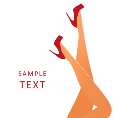 Kırmızı yüksek topuklu ayakkabı giyen güzel kadın bacakları