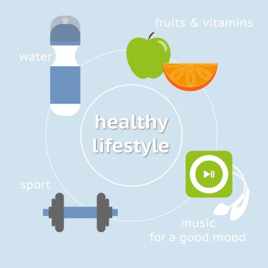 Infographic illustration of healthy lifestyle clipart