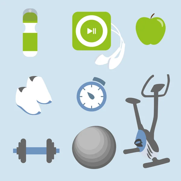 Fitness Icons set — Stok Vektör
