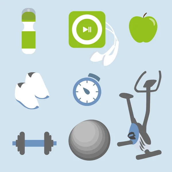 Fitness icons set — Stock Vector